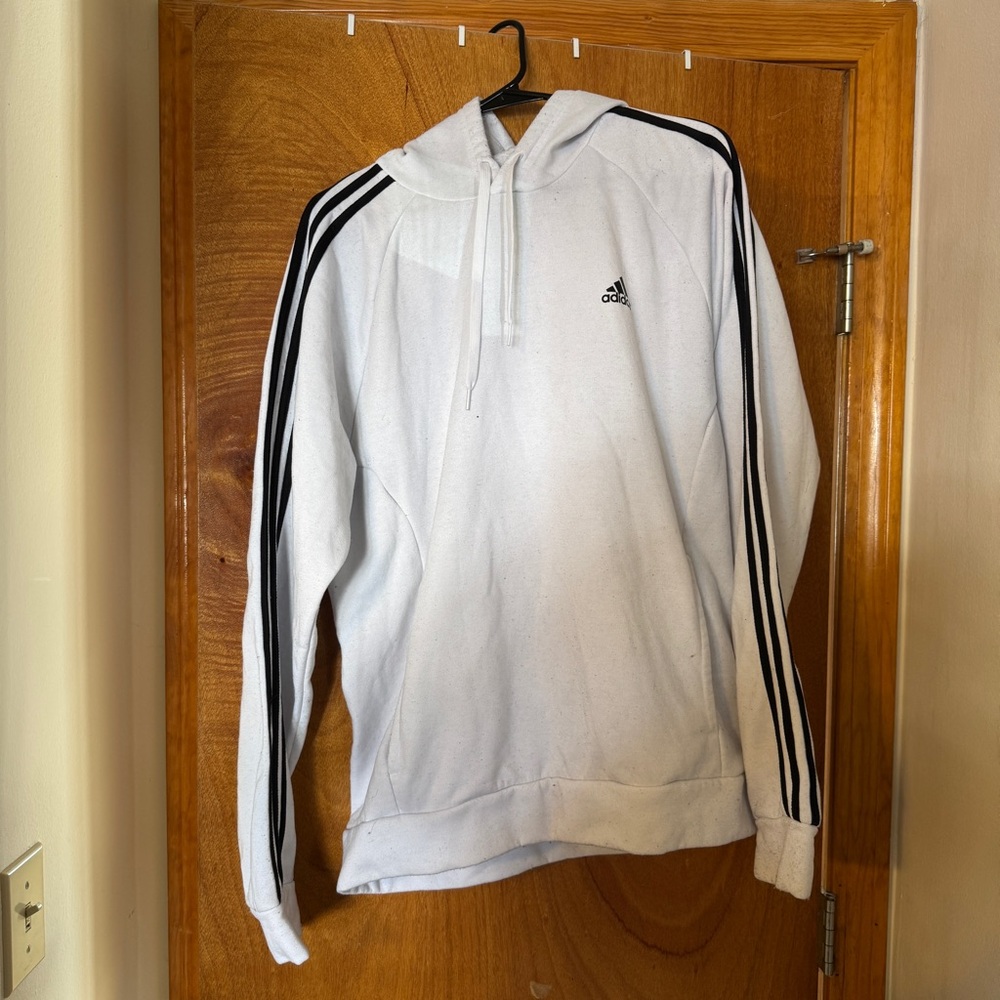 Adidas White Pullover with Black Accents